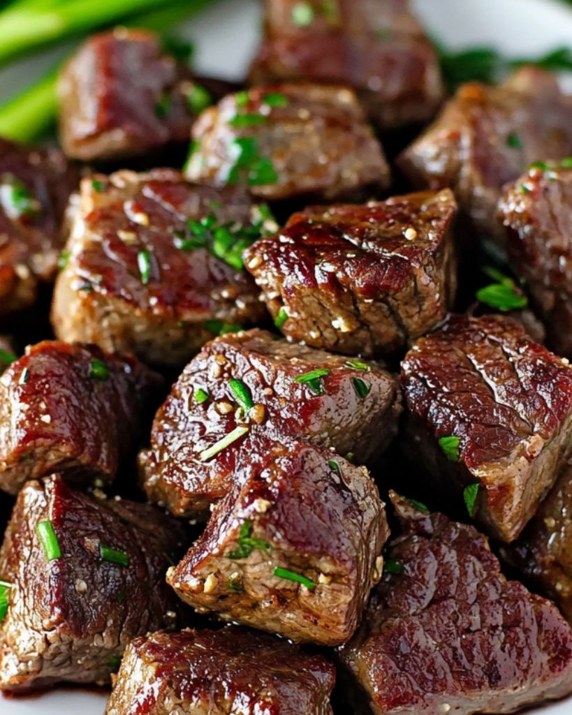 Garlic Butter Steak Bites 2 Showcase a cheesy casserole with elbow macaroni layered with seasoned ground beef creamy melted cheese and a crispy breadcrumb 28