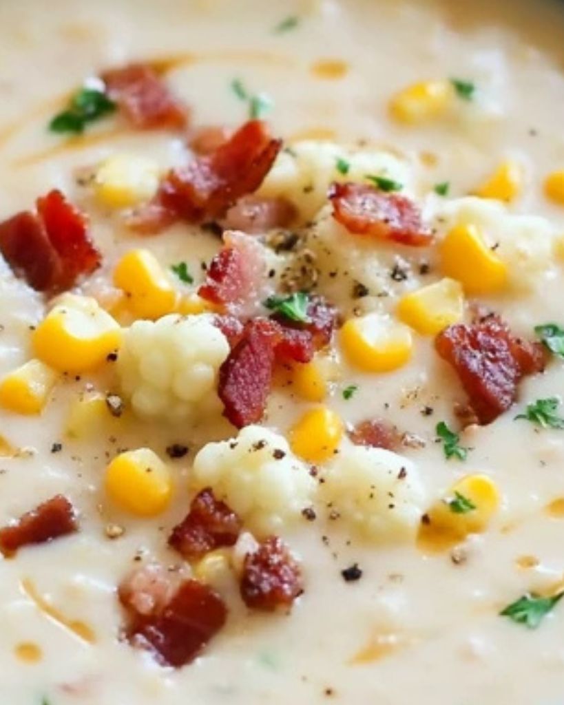 Creamy Cauliflower Soup with Bacon and Corn 2 Design sans titre 2025 01 20T193300.747