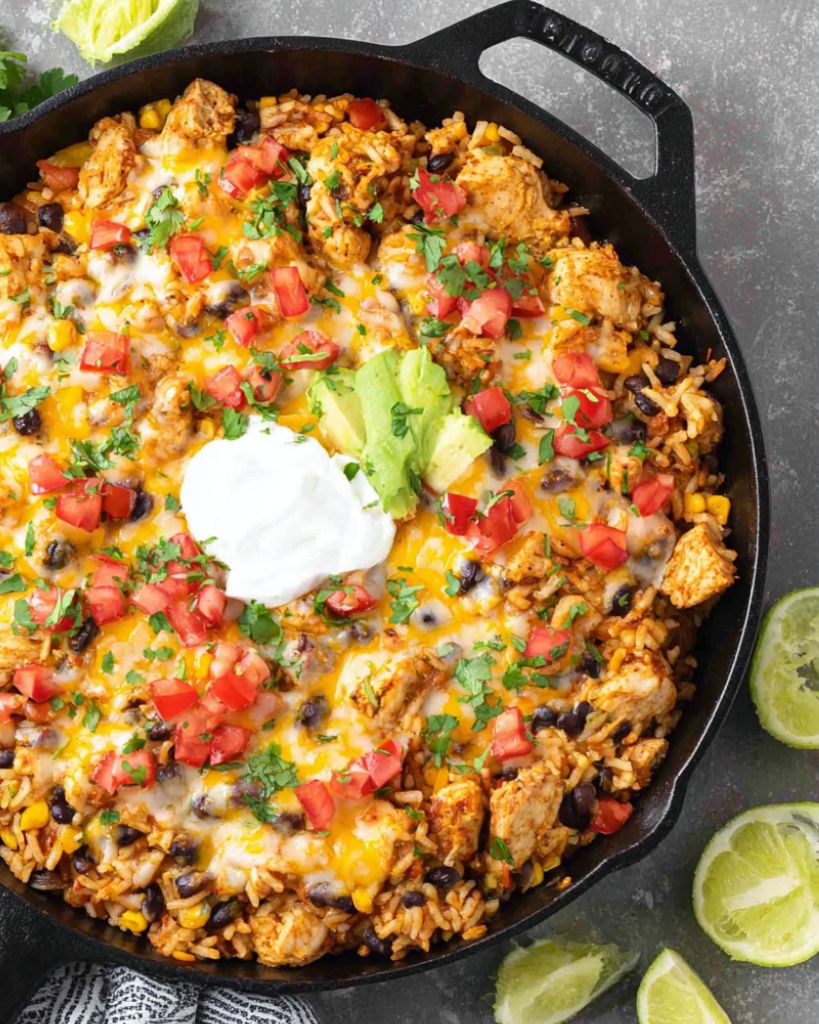 Tex-Mex Chicken and Rice Skillet Recipe 1 Design sans titre 99
