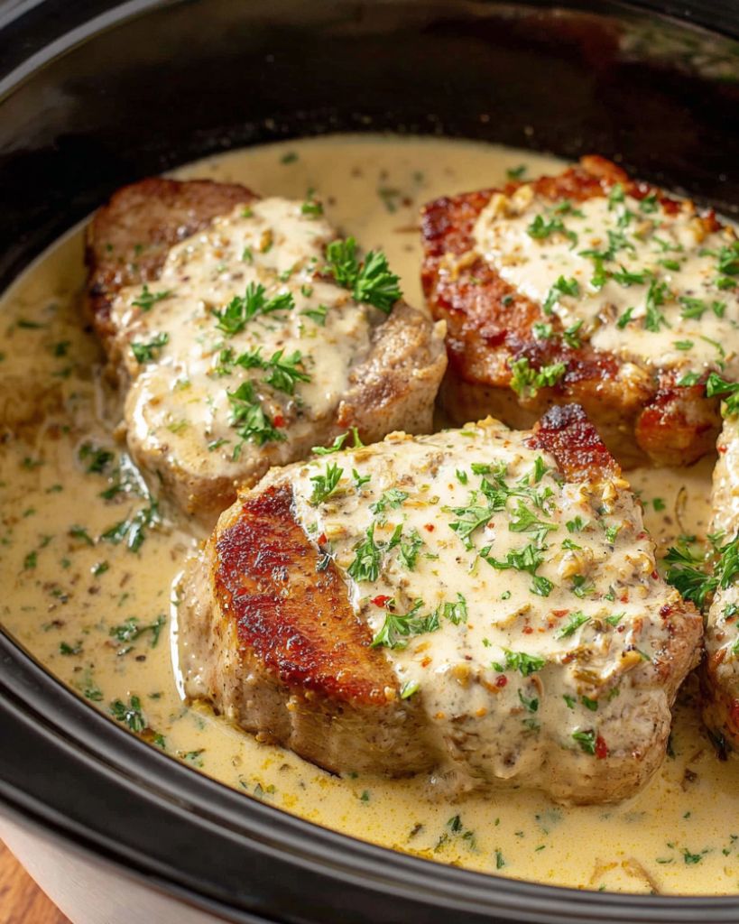 Crock Pot Creamy Garlic Parmesan Pork Chops 1 Design sans titre 2026 04 26T021432.374