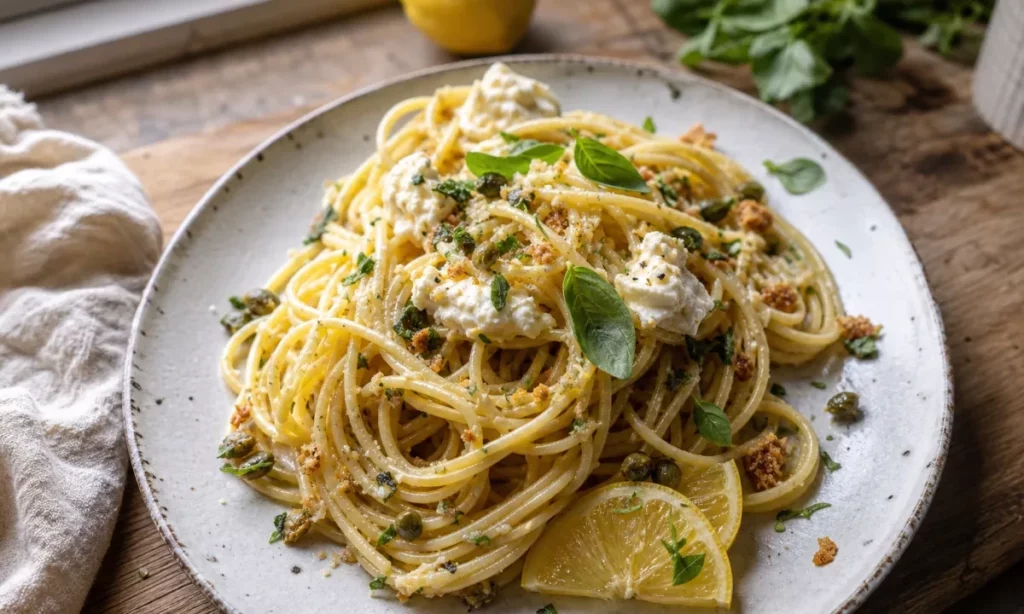 This 20-Minute Lemon Butter Pasta with Ricotta Actually Tastes Like Restaurant Food 1 20 Minute Lemon Butter Pasta with Ricotta and Spicy Breadcrumbs