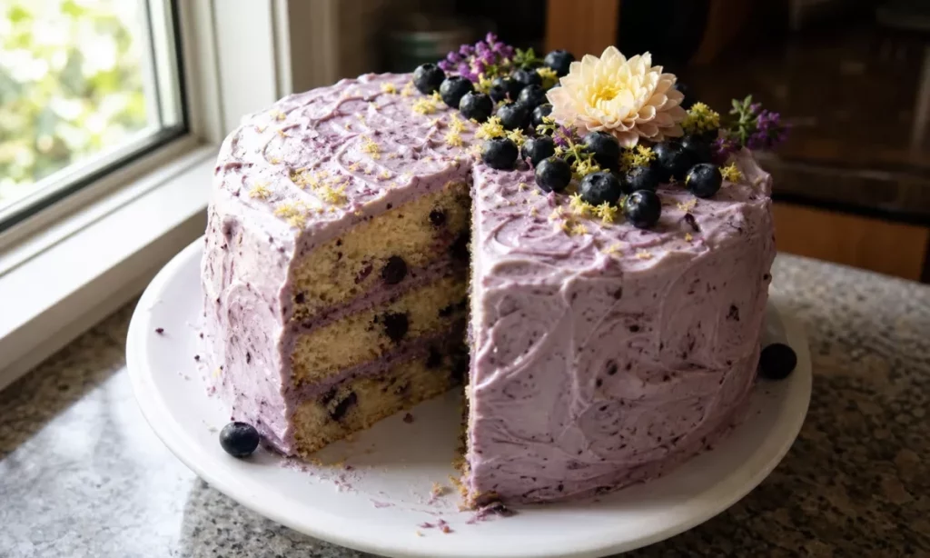 This Three-Layer Blueberry Lemon Cake Tastes Like a Bakery Masterpiece 1 Bursting Blueberry Lemon Layer Cake