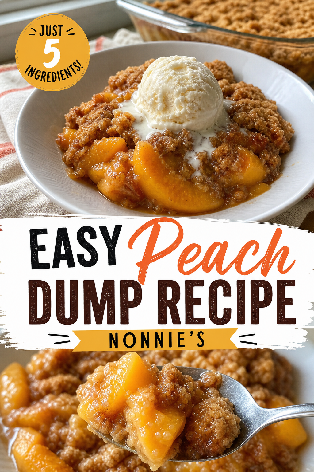This Simple Peach Dump Tastes Like Something From a Fancy Bakery — Pinterest pin