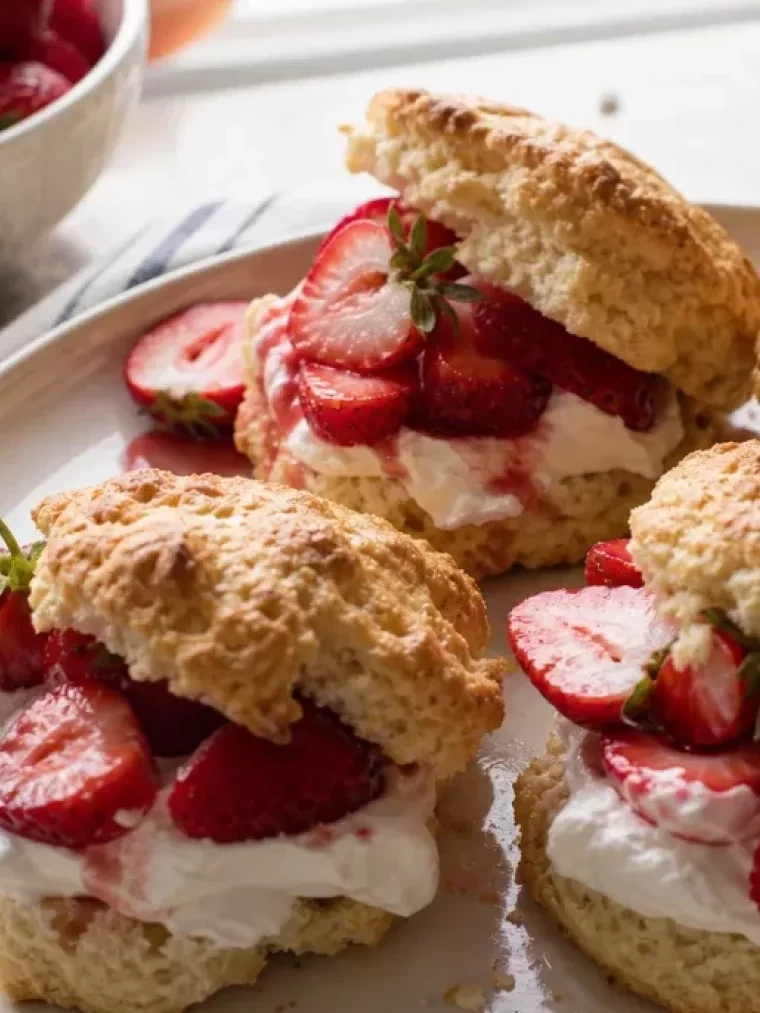 The Strawberry Shortcake That Actually Stays Together 2 Best Strawberry Shortcakes served on a plate and ready to eat
