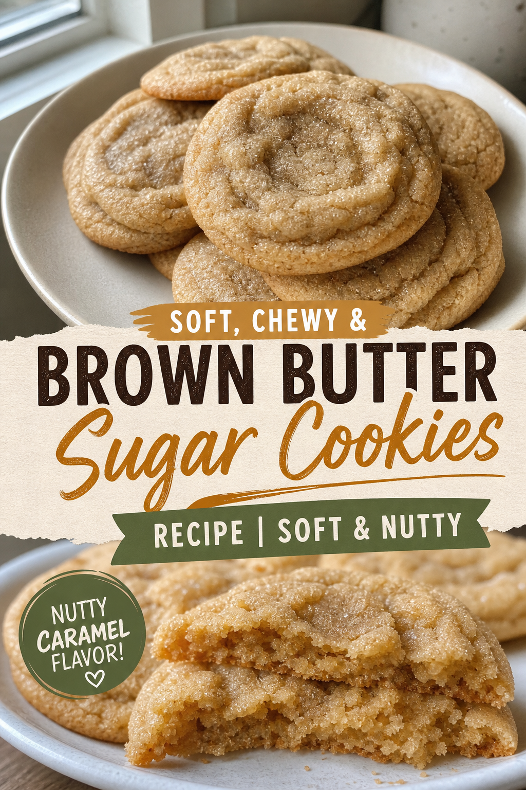 Brown Butter Sugar Cookies That Stay Soft in the Middle — Pinterest pin