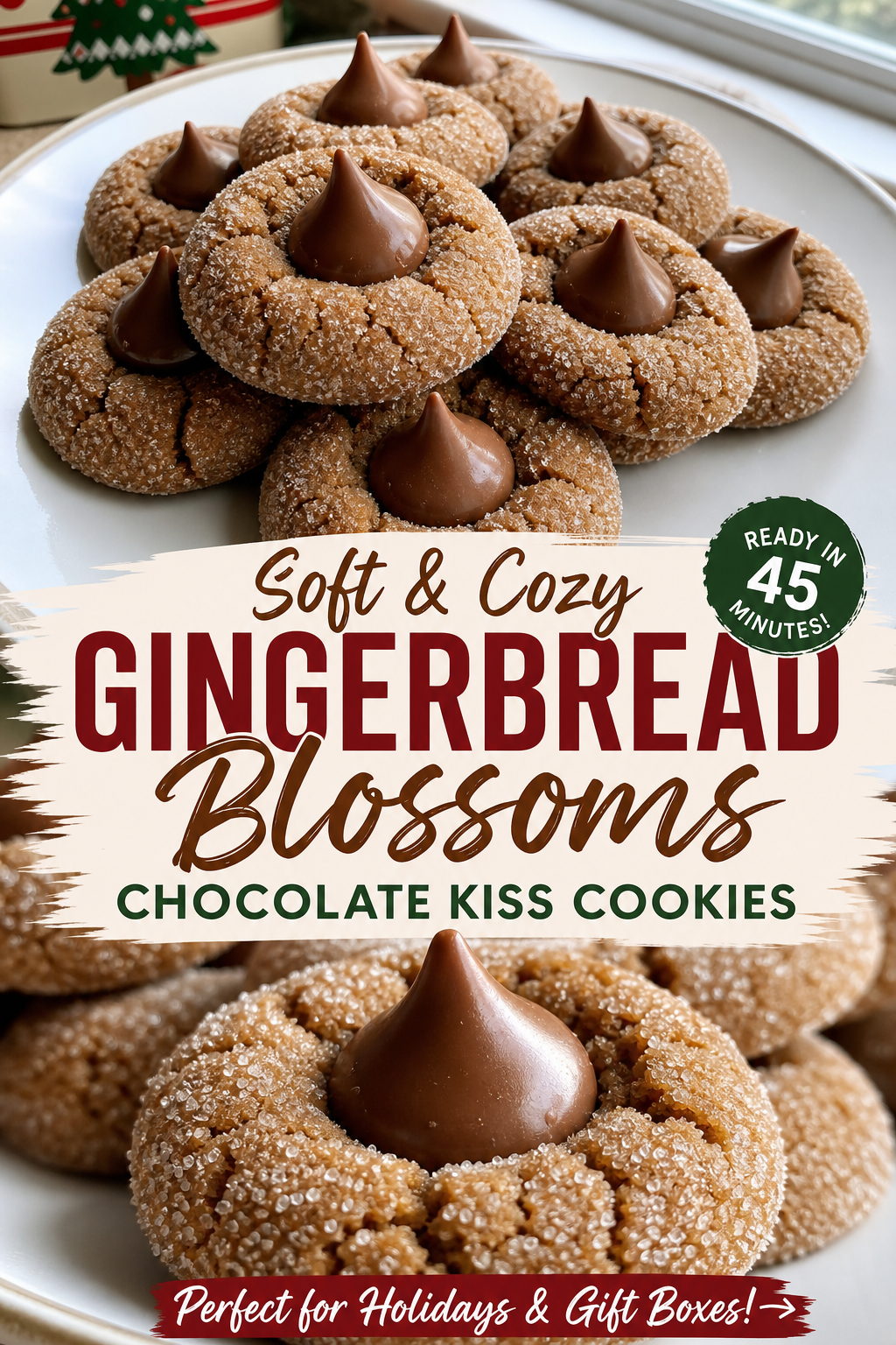These Gingerbread Blossoms Are Soft, Spiced, and Topped With Melted Chocolate — Pinterest pin