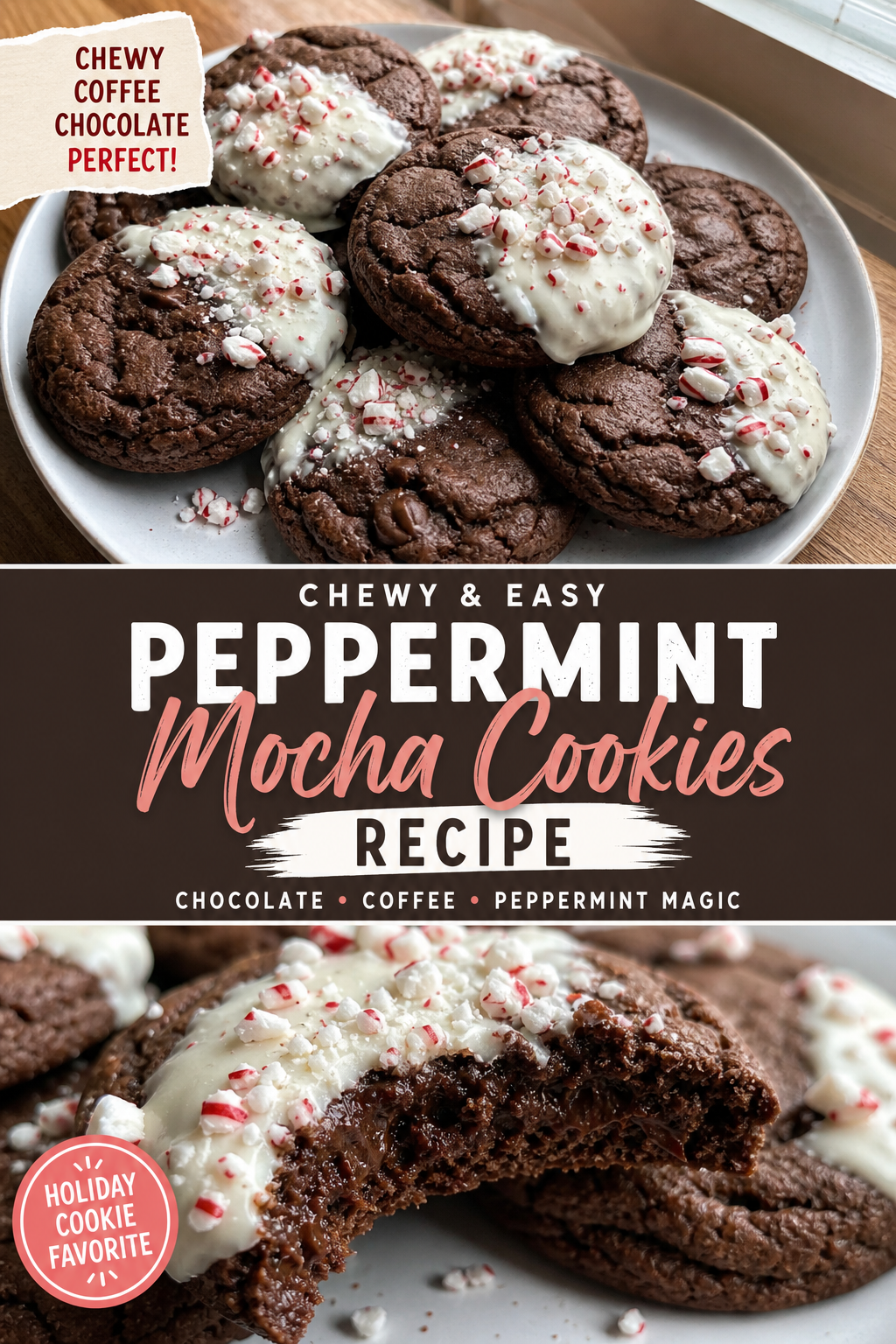 These Peppermint Mocha Cookies Have a Secret That Makes Them Chewy — Pinterest pin