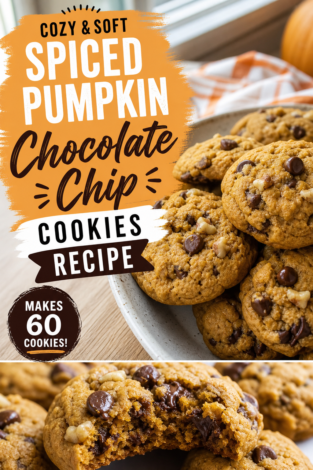 This Spiced Pumpkin Chocolate Chip Cookies Recipe Tastes Better Than Store-Bought — Pinterest pin