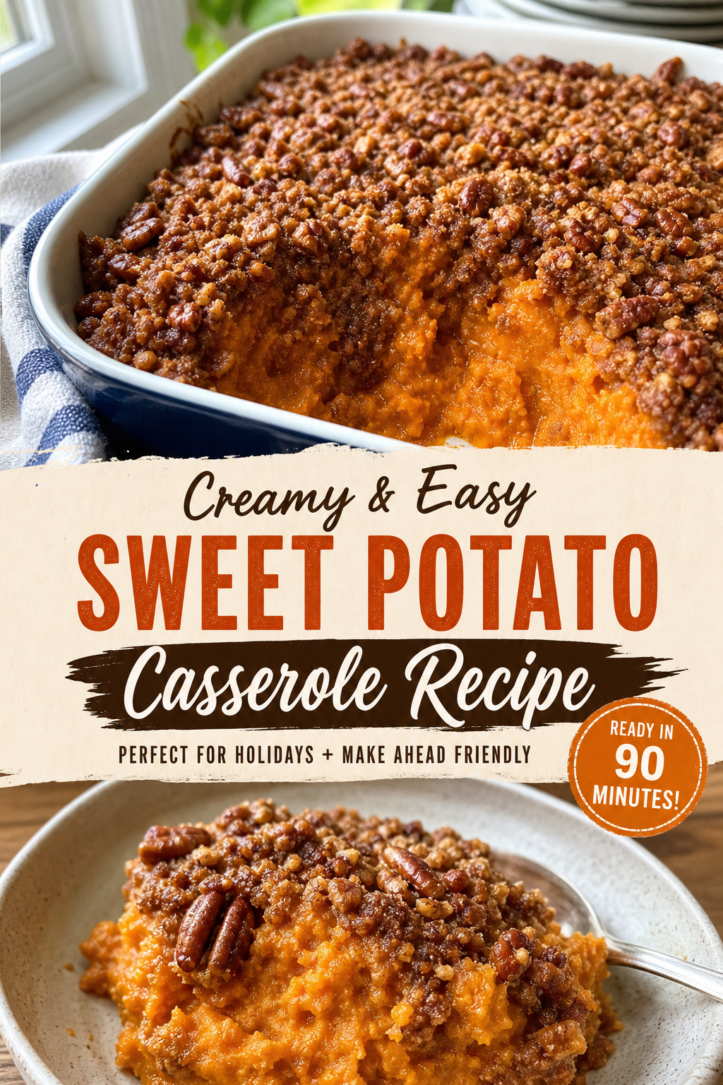 This Sweet Potato Casserole Tastes Like a Restaurant Dinner — Pinterest pin