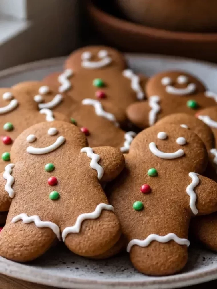These Gingerbread Cookies Stay Soft and Chewy for Days 2 Gingerbread Cookies served on a plate and ready to eat