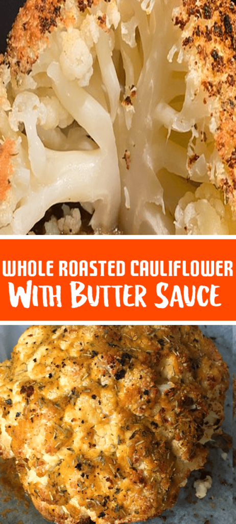 Whole Roasted Cauliflower With Butter Sauce min