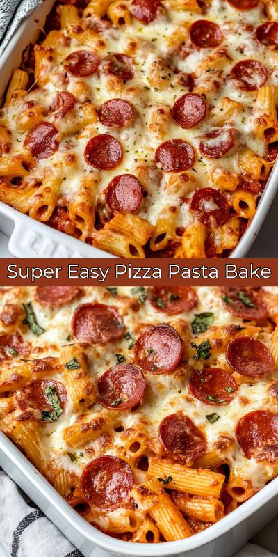 Super Easy Pizza Pasta Bake