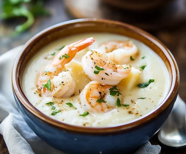 Cauliflower Potato Soup with Shrimp
