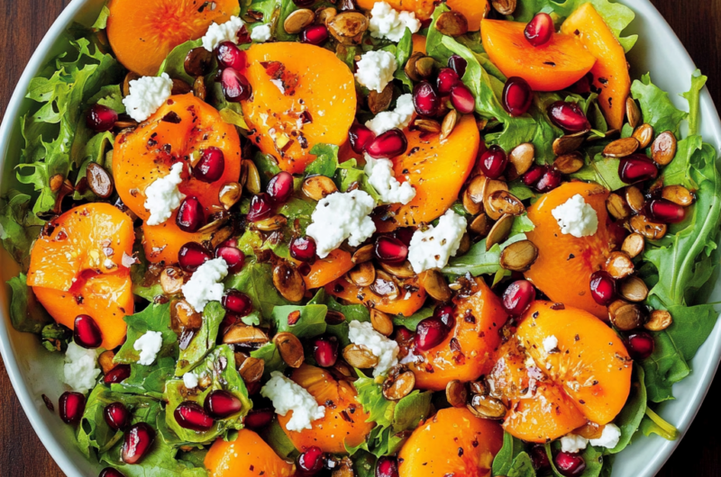 Persimmon Salad with Maple Vinaigrette