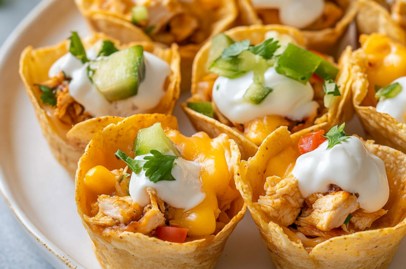 Taco Cups with Chicken and Cheese