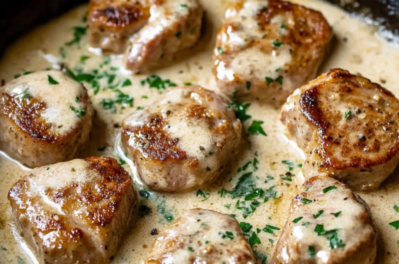 Creamy Pork Tenderloin Medallions Recipe