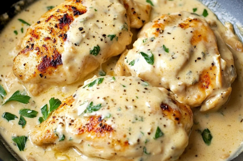Creamy Chicken in White Wine Sauce