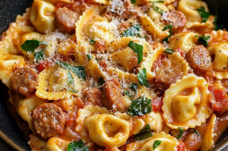 One Pan Tortellini with Sausage