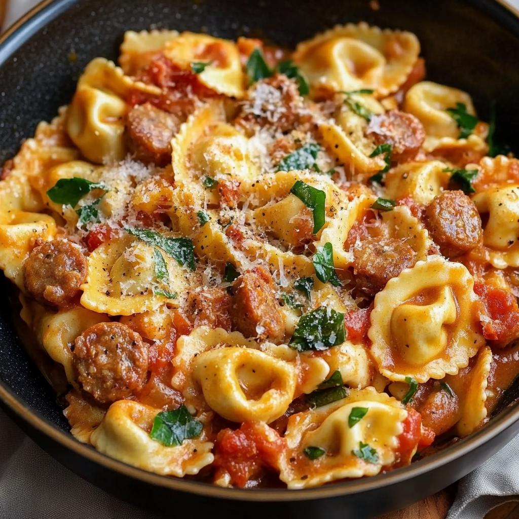 one-pan-tortellini-with-sausage
