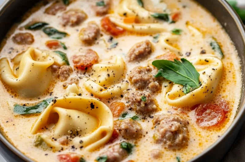 Creamy Italian Sausage Tortellini Soup