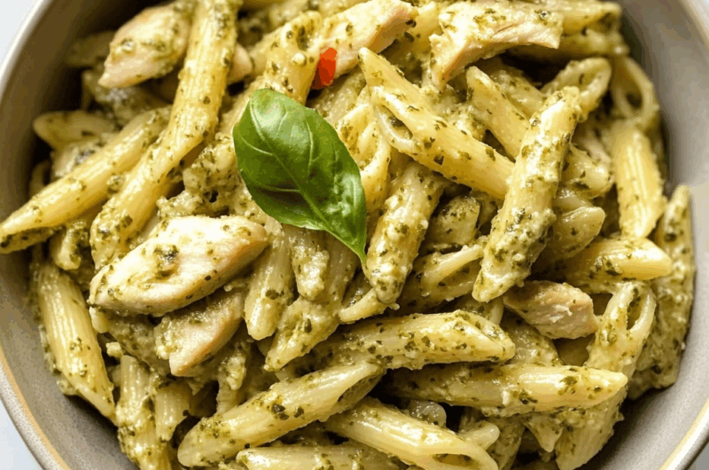 Super Easy Chicken Pesto Pasta Recipe