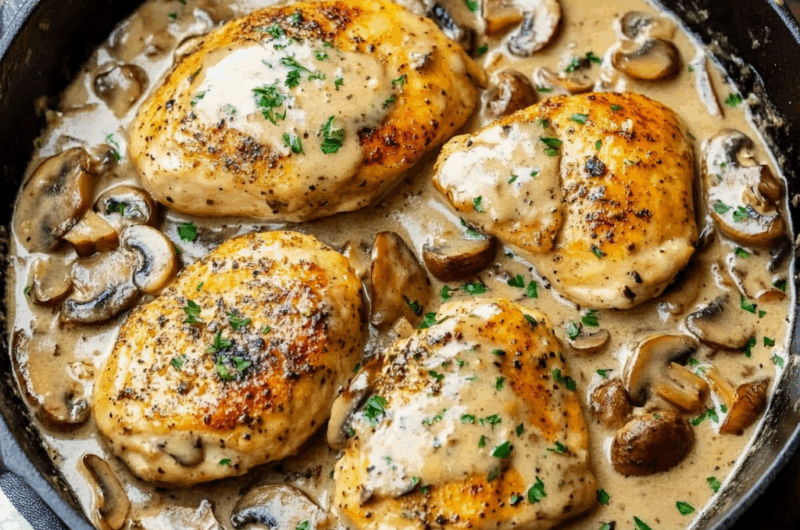 Creamy White Wine Mushroom Chicken Recipe