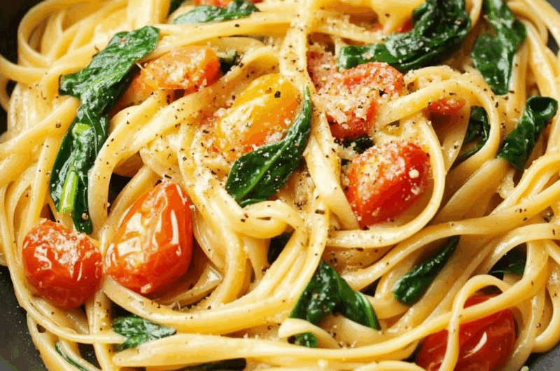 Fresh Spinach and Tomato Pasta Recipe