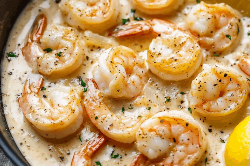 Creamy Lemon Garlic Parmesan Shrimp