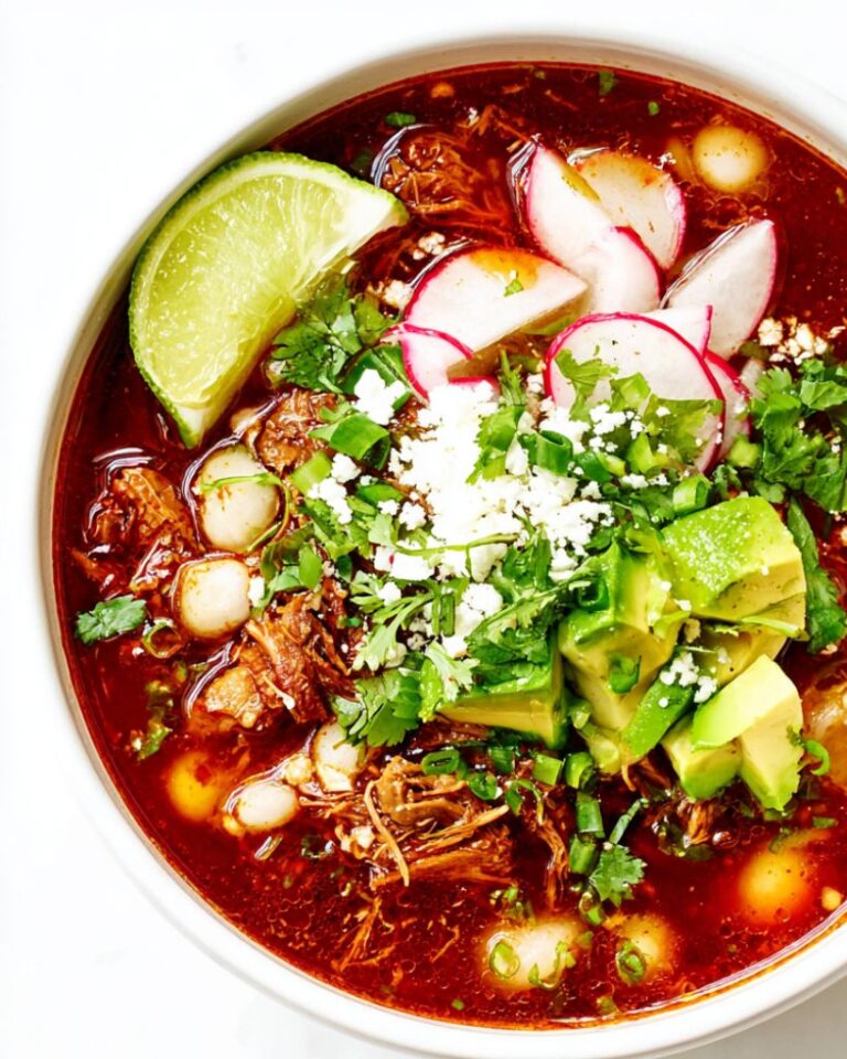 Pozole Rojo (Traditional Mexican Pork and Hominy Stew)