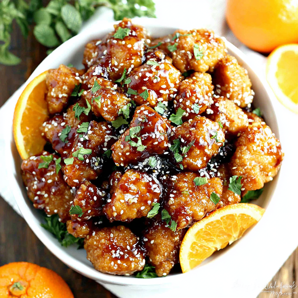 Orange Chicken with Honey Citrus Sauce