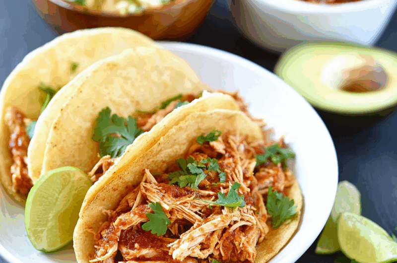 2-Ingredient Slow Cooker Salsa Chicken