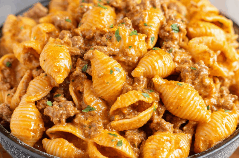 Creamy Beef and Shells