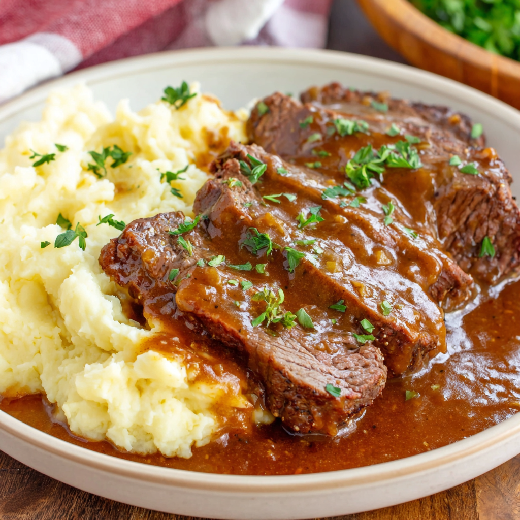 Crock Pot Round Steak and Gravy Recipe