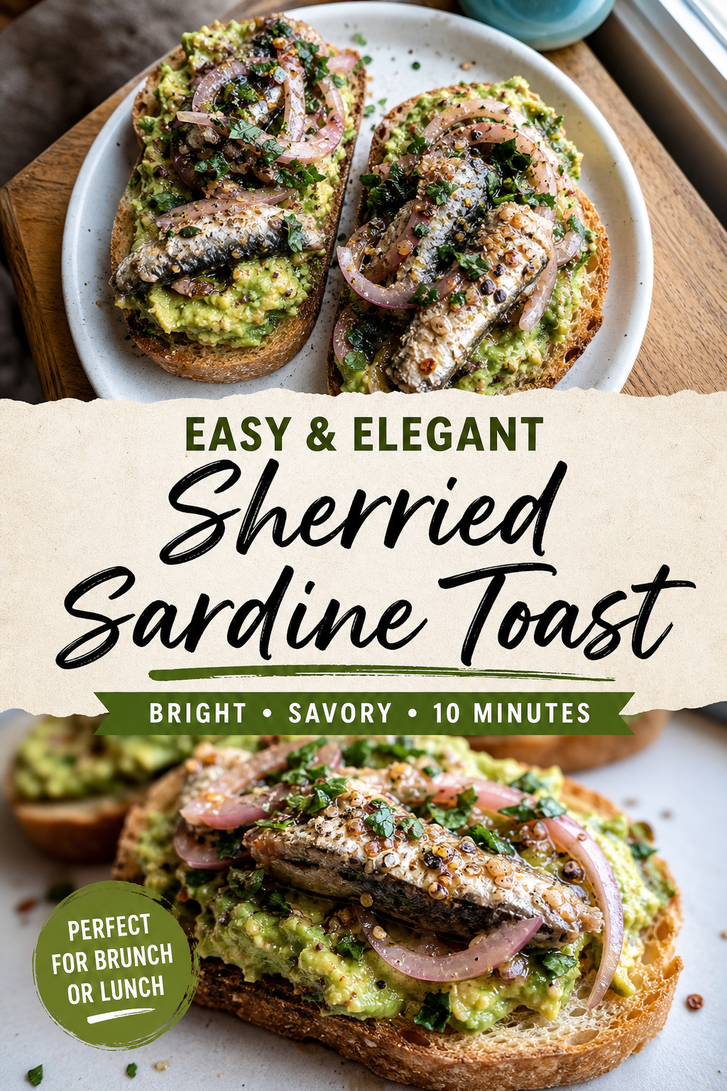 This Sherried Sardine Toast Tastes Like a Restaurant Dinner — Pinterest pin