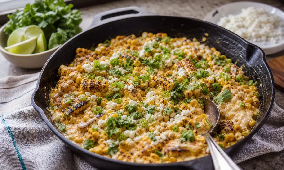 Skillet Creamed Street Corn Chicken