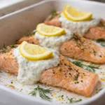 Baked Lemon Dill Salmon with Yogurt Sauce — 50Krecipes - Delicious Recipes