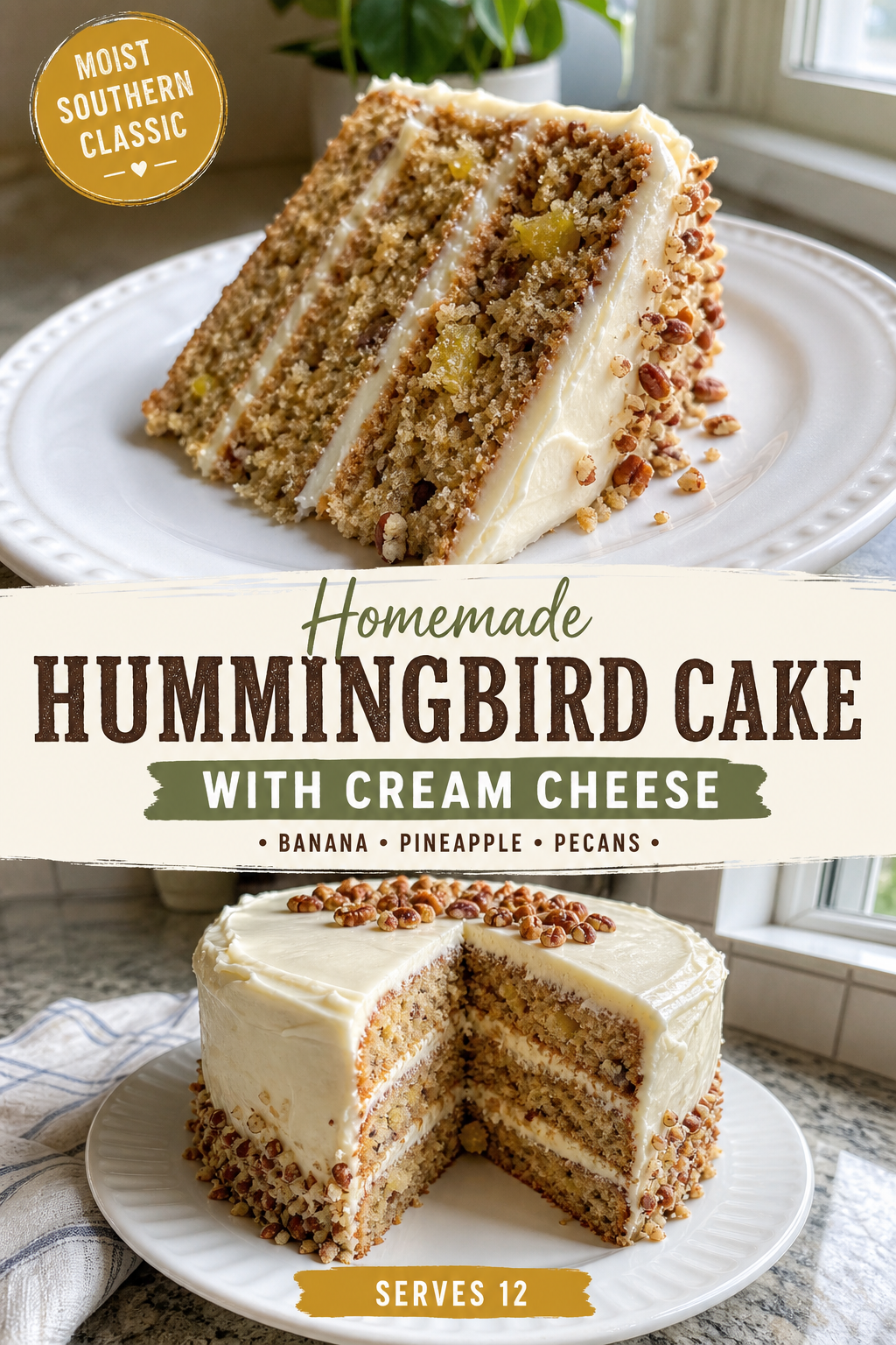 Hummingbird Cake with Cream Cheese Frosting — Pinterest pin