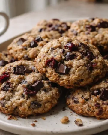 Big Fat Dark Chocolate Cranberry Oatmeal Cookies — 50Krecipes - Delicious Recipes
